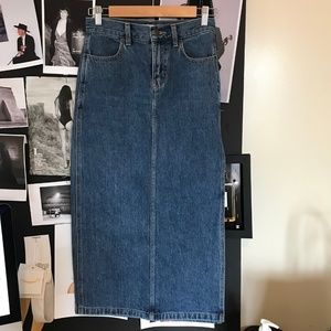Aritzia TNA Durell Denim Midi SKirt 00 XS Pencil